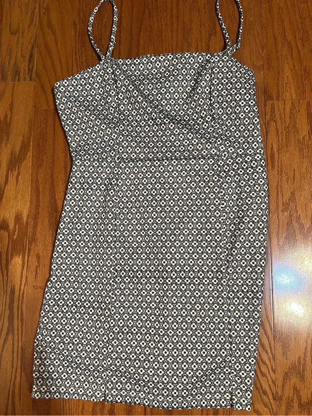 Dry Goods Black and White Geometric Spaghetti Strap Camisole